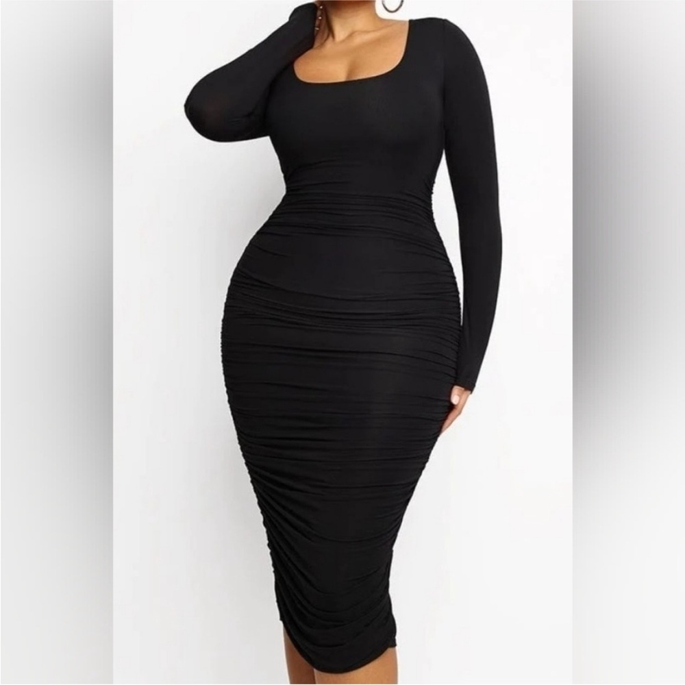 Elegant Black Long Sleeve Dress